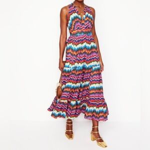 Boden Red Serena Cotton Tie Maxi Dress